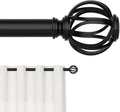 GXOACKJ Adjustable Curtain Rods - Black 5/8 Inch Drapery Rods for Windows 33 to 60 Inches | Elegant Twisted Cage Finials