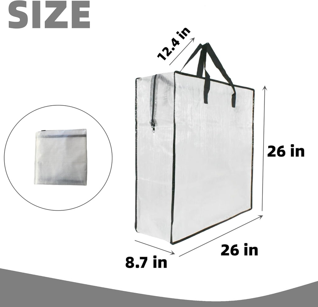 Skiennix Clear Storage Bags - 9 Pack Zippered Organizers for Blankets, Clothes & Bedding | Ideal for Moving & Underbed Storage