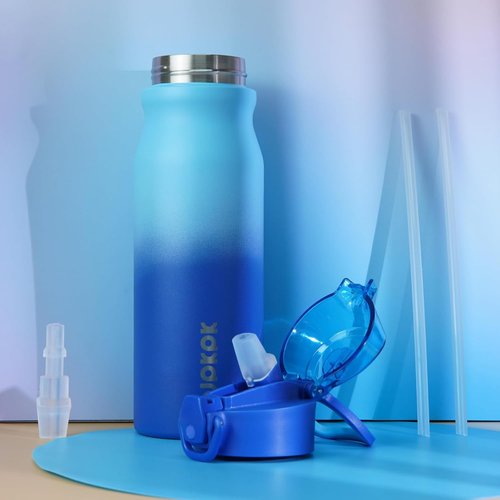 BJPKPK 25oz Insulated Water Bottle - BPA Free Stainless Steel, Leak Proof with Straw | Bamboo Grove Design