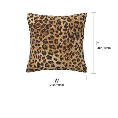 Tebjh Leopard Pillow Covers 20x20 in Sets of 2 Couch Pillow Case Modern Decorative Square Throw Pillows for Home Living Room Bedroom Bed Cushion