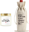 New Chapter Wine Bag Scented Candles Set New Beginnings Gifts for Women Men Farewell Gifts for Friends Going Away Gifts for Coworkers Women Men Moving Away Gifts for Friends New Teacher Gifts