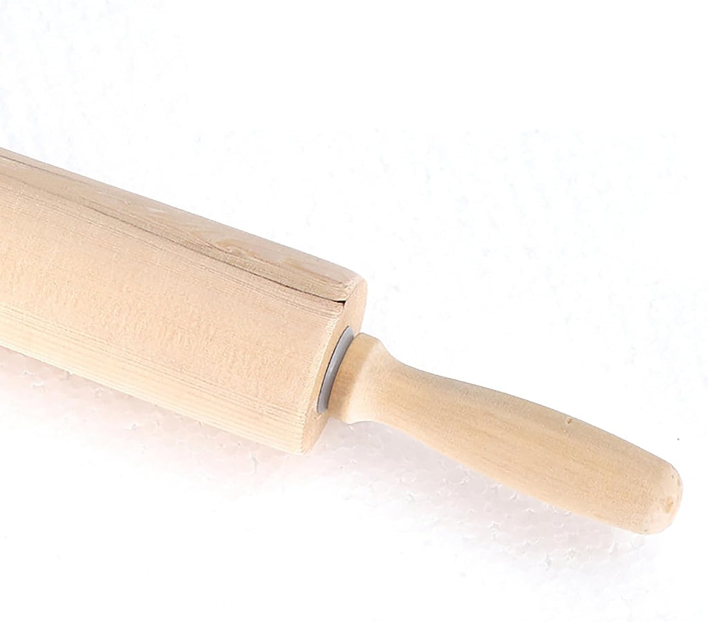 Skiennix 13.8 Inch Wooden Rolling Pin - Perfect for Baking Bread, Pizza, Cookies, and Noodles