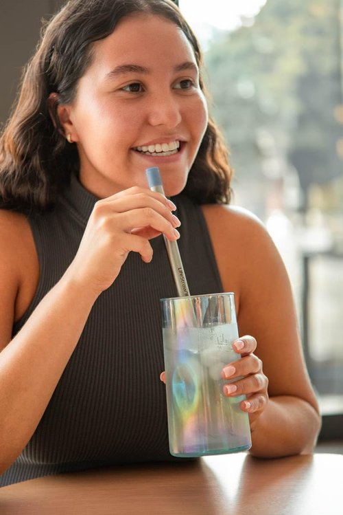 LifeStraw Sip 3-Pack, Reusable Stainless Steel Water Filter Drinking Straw with 3 Carry Cases, Removes Microplastics, Bacteria and Parasites for Travel and Everyday Use
