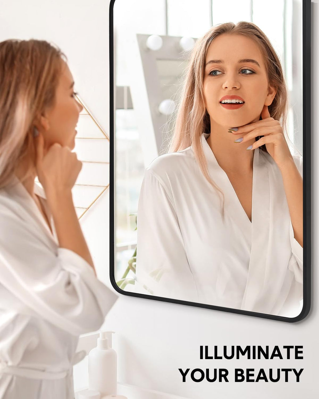 IDEALHOUSE HD Eco-Friendly Bathroom Mirror – Aesthetically Pleasing and Versatile 22 x 30 Inch Vanity Mirror for Over Sink, Available in Varied Sizes, Hangs Horizontally or Vertically, Easy To Install