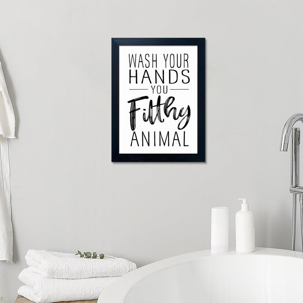 Regine Switzerland Bathroom Decor | Black and White Framed Art Prints for Guest Toilets & Kids' Washrooms