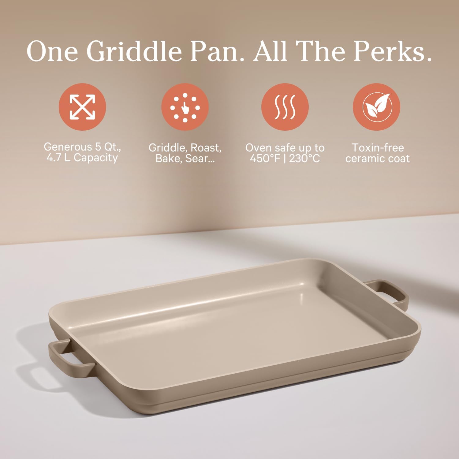 Our Place Griddle Pan - Versatile Nonstick Ceramic Griddle & Sheet Pan | Toxin-Free, Dual-Use Design | 5 Qt Capacity, Oven Safe to 450°F