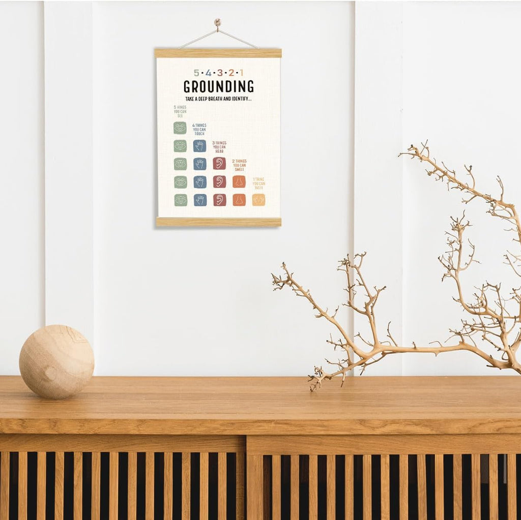YGSDZY Grounding Technique Exercise Poster - Therapy Wall Art for Mental Health | Classroom Decor