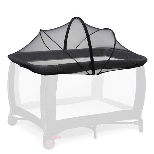 Cheermomo Pack n Play Cover, Travel Crib Tent, Pack and Play Mosquito Net Cover with 2-Way Zipper for Playpen/Mini Crib/Twin Bassinet to Keep Cats Out, Black