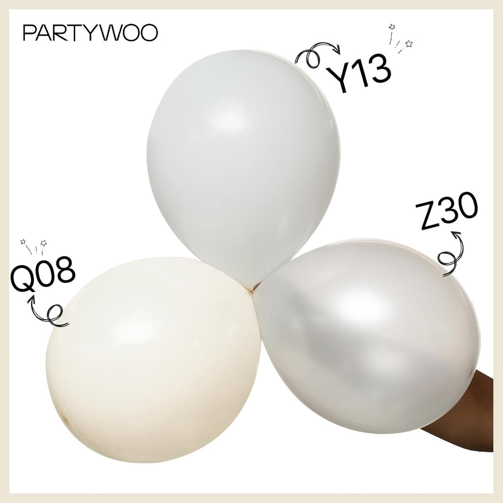 PartyWoo Beige Balloons - 120-Piece Cream Ivory Balloon Arch Kit for Weddings & Celebrations | Various Sizes