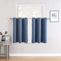 ChrisDowa Small Window Curtains - Grommet Thermal Insulated Room Darkening Panels (Stone Blue, 52 x 36 Inch)