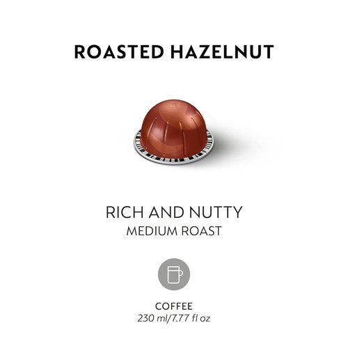 Nespresso Vertuo Capsules - Roasted Hazelnut Medium Roast Coffee Pods - 30 Count for 7.8oz Brews