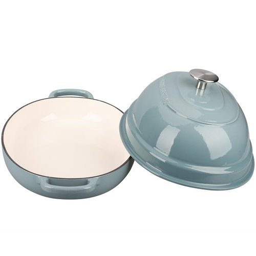 EDGING CASTING Enameled Oval Cast Iron Dutch Oven Pot with Lid, Bread Dutch Oven for Sourdough Bread Baking, Dutch Oven Bread, Bread Oven, 6QT, Seasalt