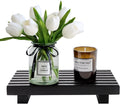Regine Switzerland Bathroom Counter Organizer Tray - Decorative Wood Display Stand for Sink Accessories | Black