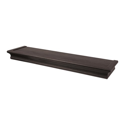 HIGH & MIGHTY 515612 Decorative 24" Floating Shelf Holds up to 20lbs, Easy Tool-Free Dry Wall Installation, Beveled, Retail Packaging, Espresso