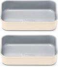 Caraway Nonstick Baking Pan Duo - 9” x 6.5” Deep Ceramic Pan, Non-Toxic & PTFE Free - Ideal for Casseroles & Lasagna - Cream