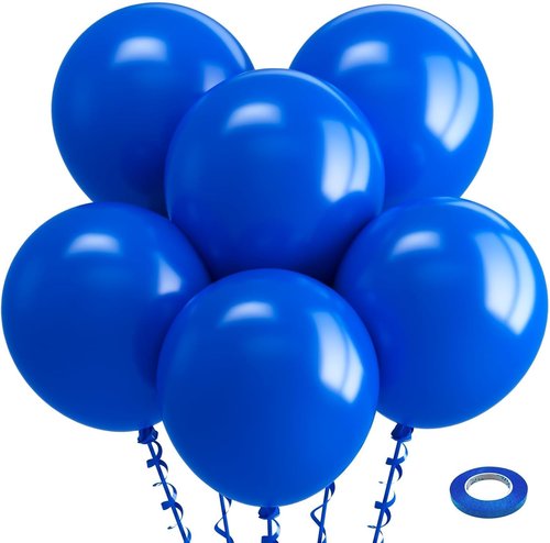 Bezente Royal Blue Balloons - 18 Inch Thick Latex Balloons for Birthday, Bridal Shower & Graduation Decor | 30 Pack