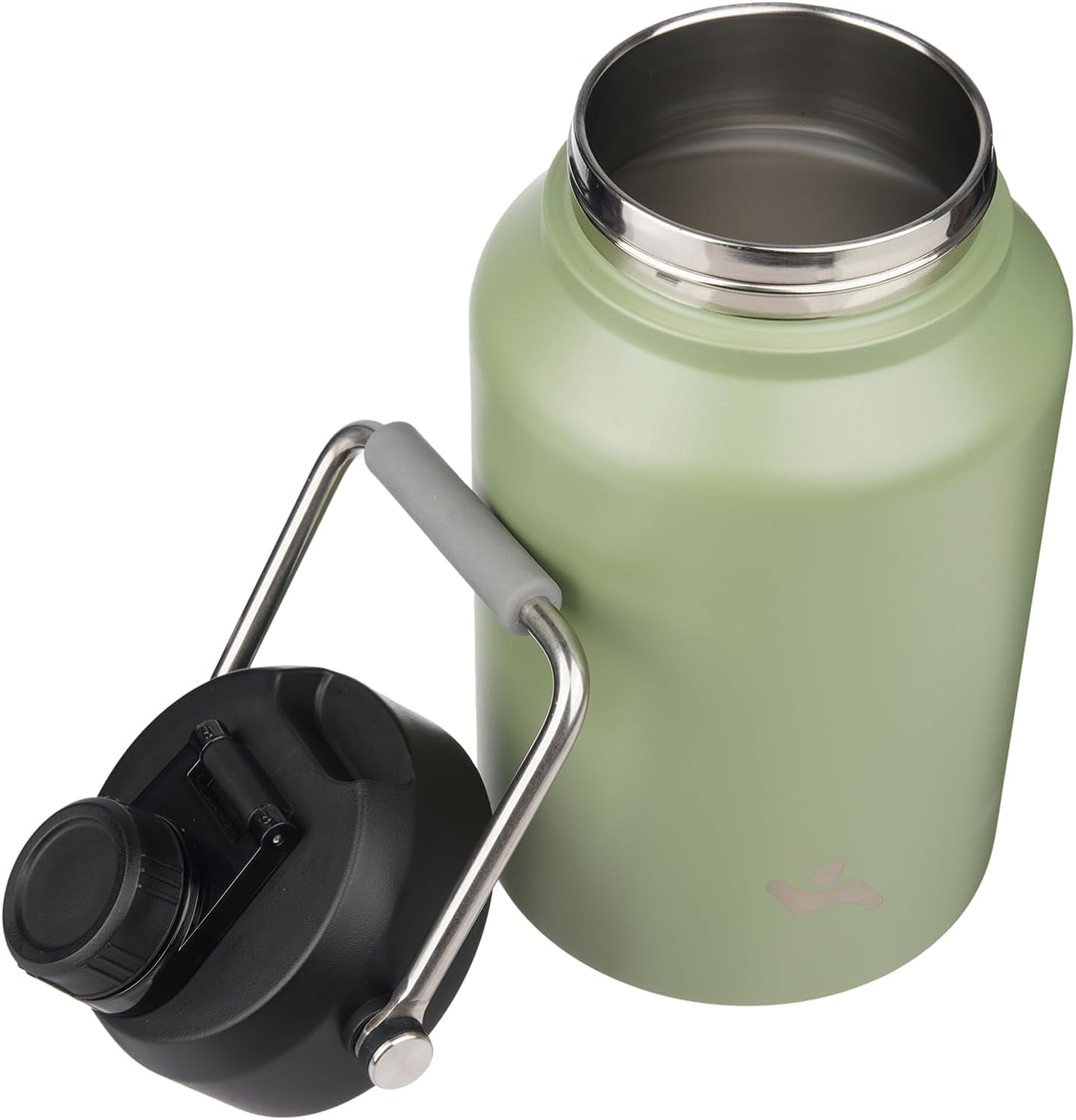 Skiennix 1 Gallon Insulated Water Bottle - 128 oz Double Wall Vacuum Stainless Steel | Camp Green with Carrying Pouch