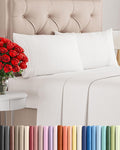 Queen Size Sheet Set by Hotel Luxury | 4-Piece Comfy Cooling Bedding - Soft, Wrinkle-Free, Deep Pockets - Antique White