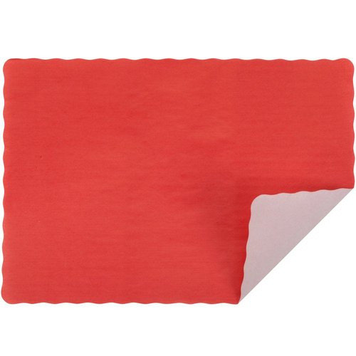Red Colored Paper Placemat with Scalloped Edge - 1000/Case 10" x 14"