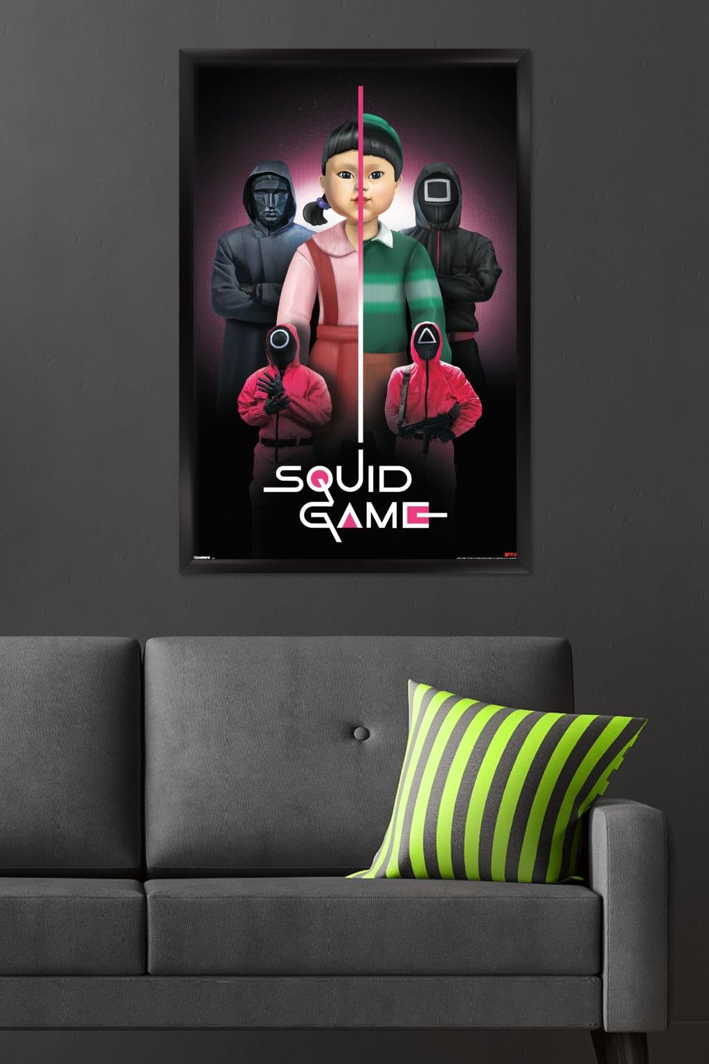 Netflix Squid Game: Season 3 (2025) - Group Wall Poster, 34L" x 22.4W", Black Framed Version