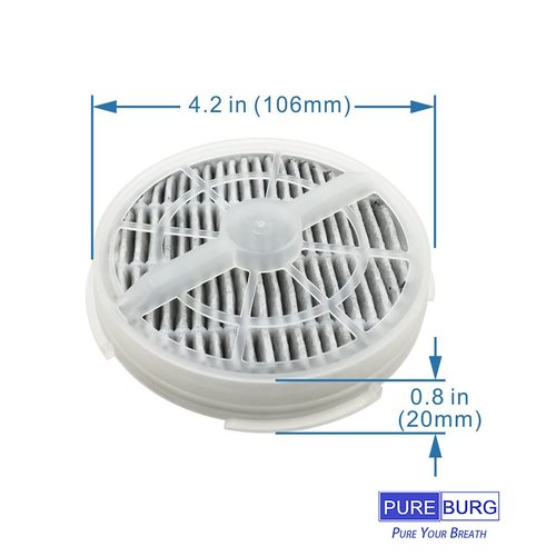 PUREBURG GL-2103 Replacement Filter Compatible with RIGOGLIOSO JINPUS MELEDEN Houzetek WSTA DHS COSTWAY & SY900S Air Purifiers,2-Pack HEPA Activated Carbon 2-in-1