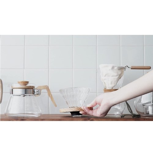 Hario VDGR-02-OV V60 Heat Resistant Glass, Permeable, Coffee Dripper, Olive Wood, 02, Coffee Drip, For 1 to 4 Cups