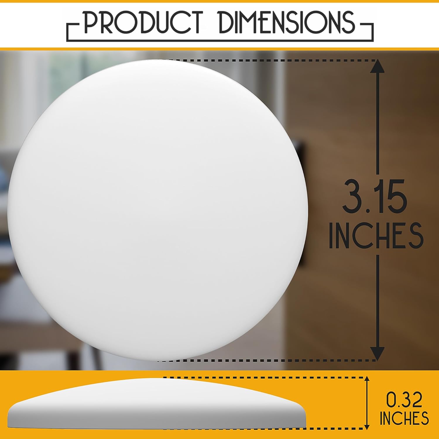 Skiennix Door Stoppers - Large 3.15" Silicone Wall Protectors - Shock Absorbent & Quiet - 4 Pack - White