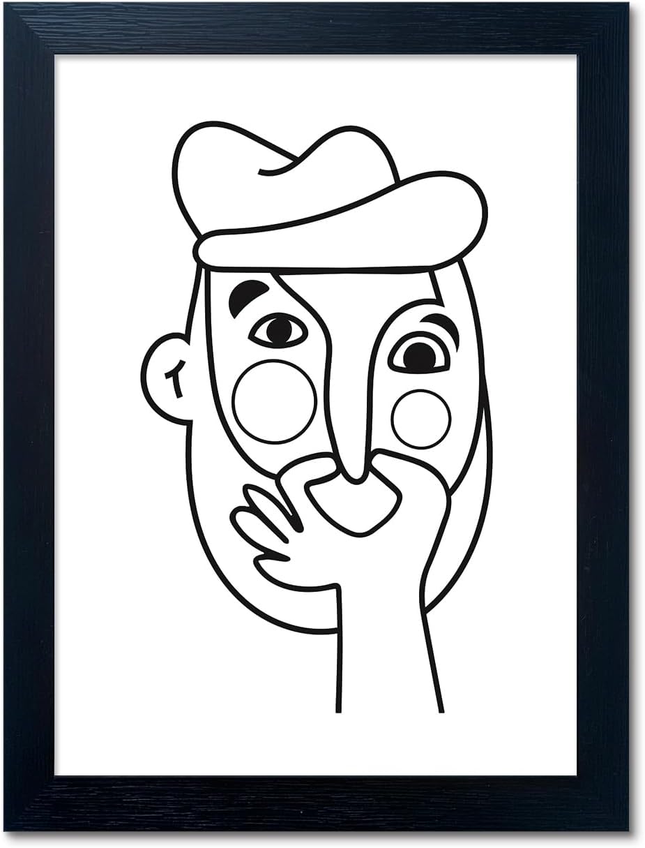 Skiennix Funny Bathroom Wall Art - Modern Minimalist Canvas Print | Hilarious Black & White Decor