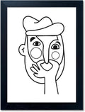Skiennix Funny Bathroom Wall Art - Modern Minimalist Canvas Print | Hilarious Black & White Decor