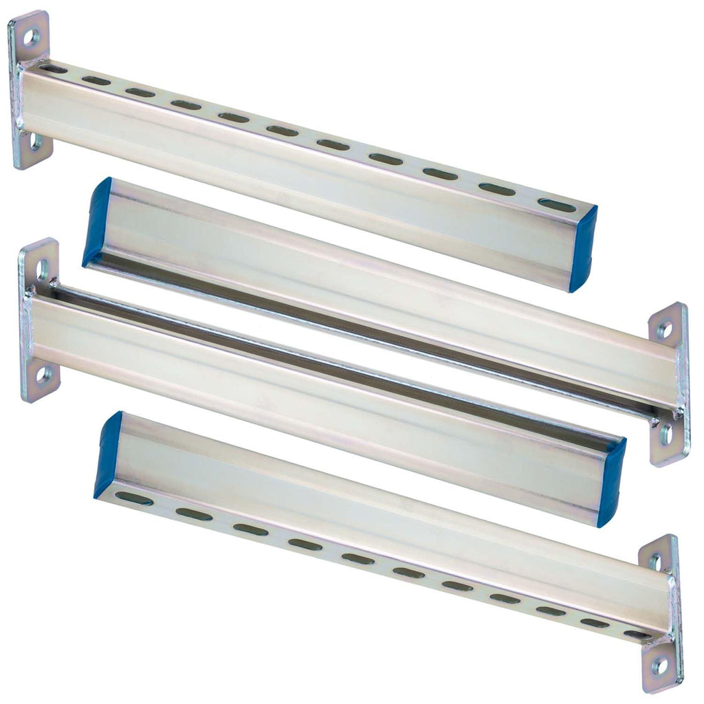 PHLKJL 4 Pack Steel Shelf Bracket,DIY Bracket,Display Bracket,Tool Shelf Support,DIY Projects,Metal Strut Channel, Slotted,Pipe Suppor,Galvanized Coating,22 in Length.