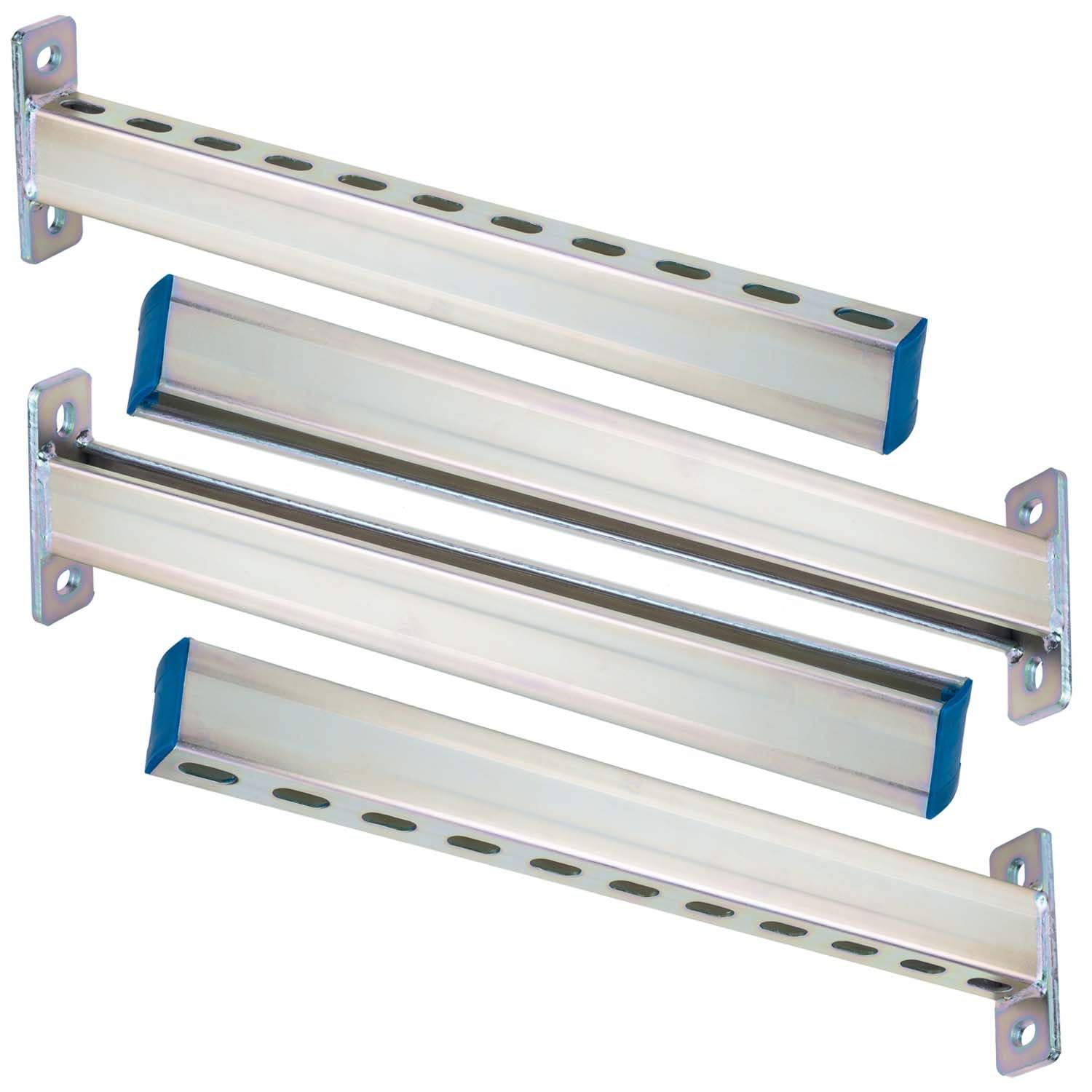 PHLKJL 4 Pack Steel Shelf Bracket,DIY Bracket,Display Bracket,Tool Shelf Support,DIY Projects,Metal Strut Channel, Slotted,Pipe Suppor,Galvanized Coating,22 in Length.