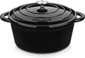 Velaze 7.5 QT Dutch Oven - Enameled Cast Iron Cookware with Dual Handles for Sourdough Baking | Black