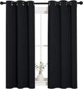 NICETOWN Blackout Curtains - Thermal Insulated Grommet Drapes for Autumn/Winter | Set of 2, 34"x54", Black