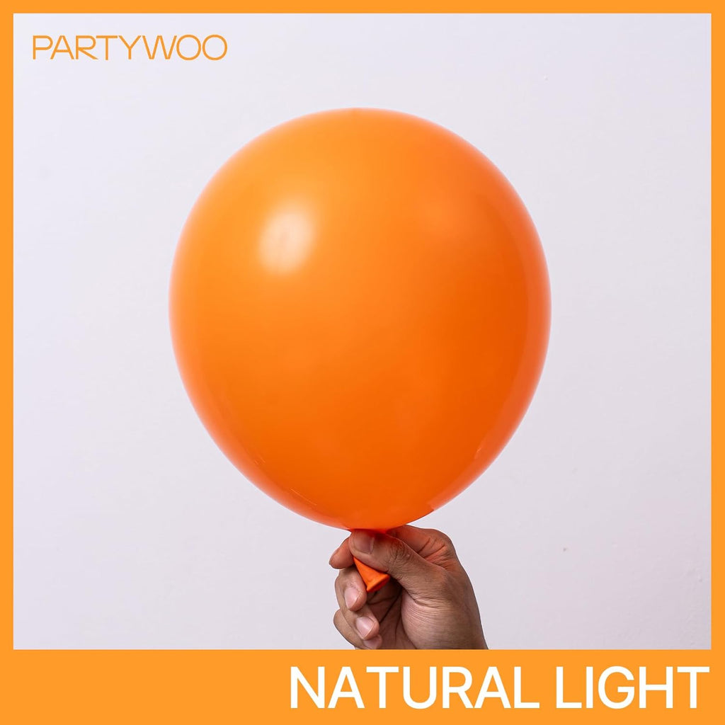 PartyWoo Orange Balloons - 120pcs Matte Fall Balloon Arch Kit | 18", 12", 10", 5" Sizes for Thanksgiving & Baby Showers