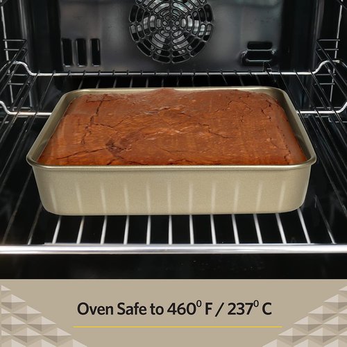 Glad Square Baking Pan Nonstick - Heavy Duty Metal Bakeware for Cakes and Brownies, 9 inches