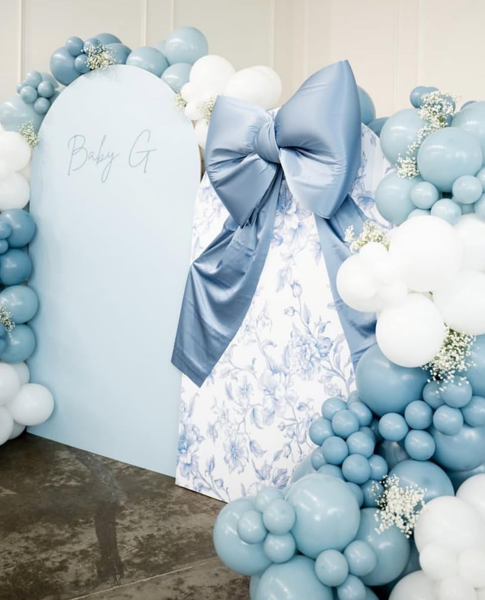 Something Blue Arch Backdrop Cover - Floral Design for Wedding & Bridal Shower | 2.6x6ft