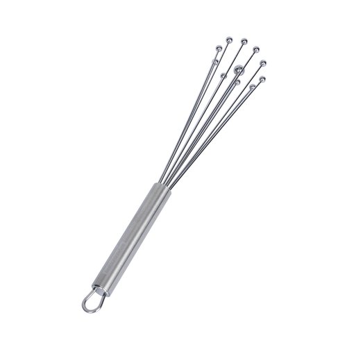 Restaurantware 10.5 in Stainless Steel Ball Whisk - 6 Pack - German Standard Egg Beater with Ergonomic Handle, Dishwasher Safe - Manual Mixer Cooking Whisk for Baking, Stirring, Sauces, Beating