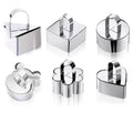 BAILIQI 6Pack Cake Rings Mould 3.15 inch, with Pusher Stainless SteelRound Square Flower Heart Triangle bear Dessert Mousse Cooking Baking Pastry Tool Crumpet Molds (Include 6 Rings and 6 Pusher)