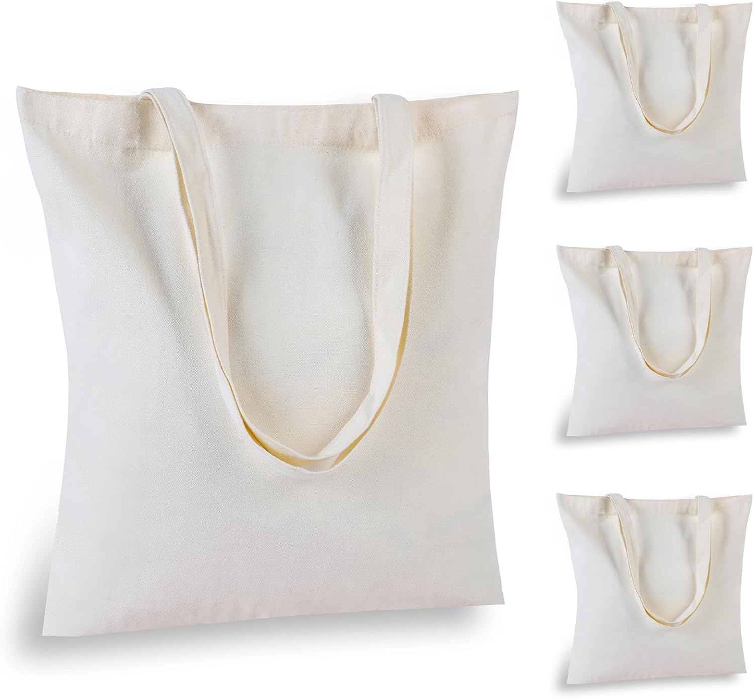 Skiennix 18 Pcs Canvas Tote Bags - Eco-Friendly, Reusable Natural Color 15 x 16 Inch for Grocery & DIY Gifts