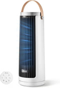 LEVOIT Bladeless Tower Fan - 20dB Quiet Operation, 4-Speed Oscillation, Portable Design | White