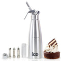ICO 1 L (1 Quart) Professional Stainless Steel Whipped Cream Dispenser for Homemade Whipping Cream, Whipped Cream Dispenser for Desserts, Dips, Sauces, and Infused Oils & Liquors
