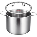 DELARLO Tri-ply Stainless Steel 20QT Stock Pot, Compatible with All Stoves Up to 600℉, 18/10 Induction Big Cooking Pot with Lid, Fast & Even Heating, Durable Large Soup Pot