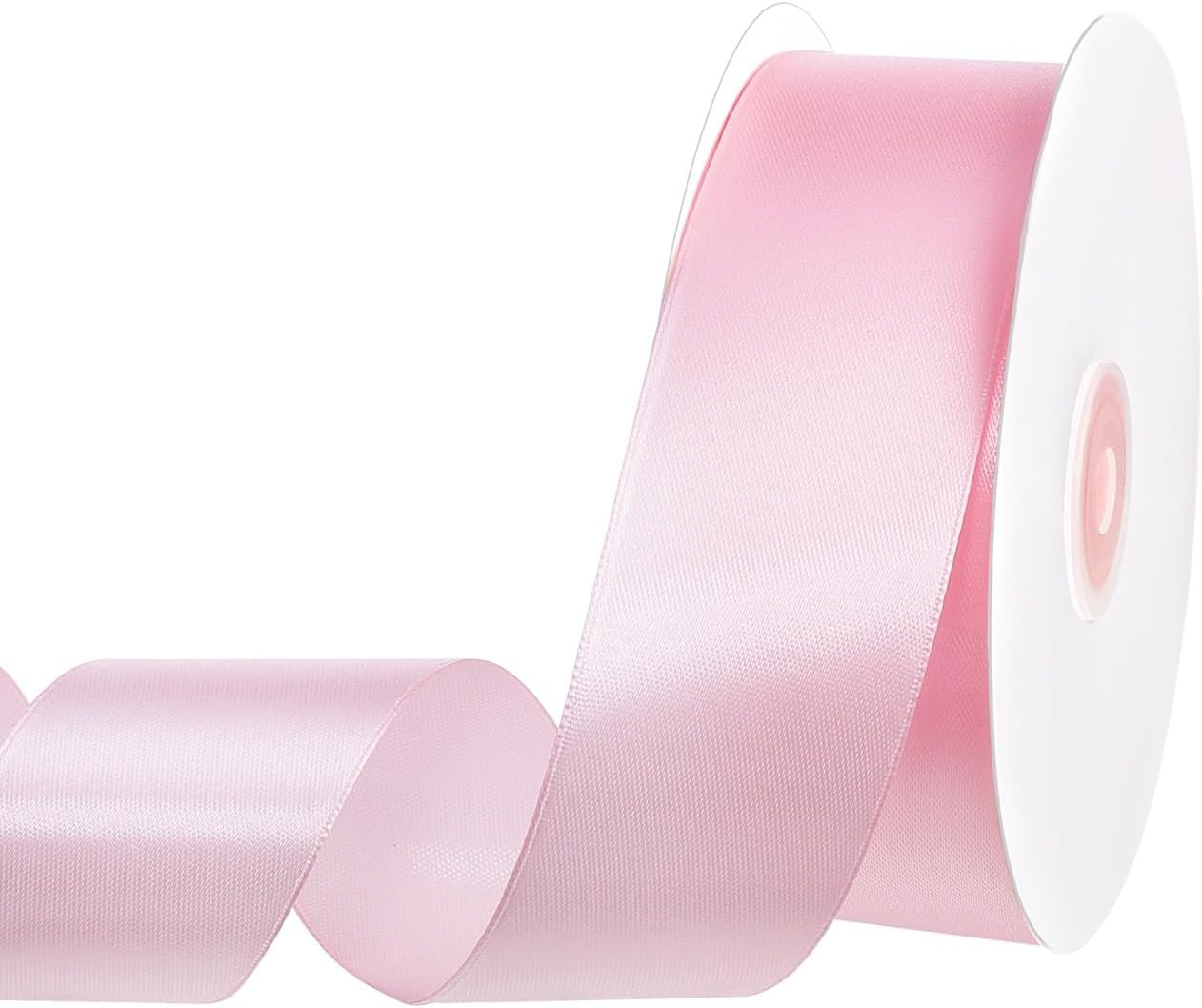 Woric Pink Ribbon - 1.5 Inch Light Pink Satin Ribbon | 60 Yards for Weddings & Crafts