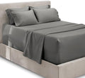 Hearth & Harbor Queen Sheet Set - Extra Deep Pocket for Mattresses 18-24 Inches - 6-Piece Grey Set