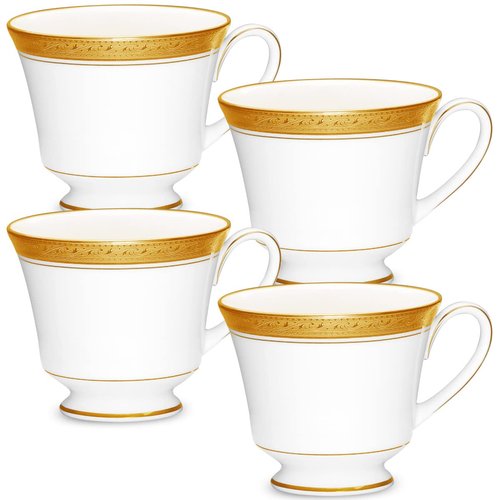 Noritake Crestwood Gold Set of 4 Tea Cups, 8 oz.
