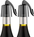 Wine Stopper Stainless Steel Wine Bottle Stoppers Plug with Silicone Wine Toppers Stopper Reusable Wine Cork Superior Leak-Proof Keeps Wine Fresh Best Gift Accessories Metalblack 2 pack