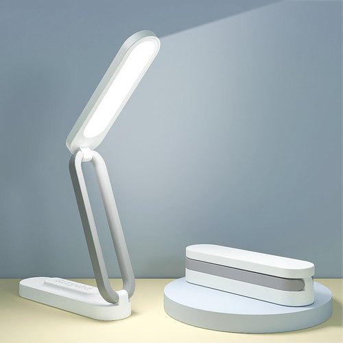 Giryuhd LED Desk Lamp - Rechargeable & Portable Light with 3 Brightness Levels | Ideal for Home & Office (White)