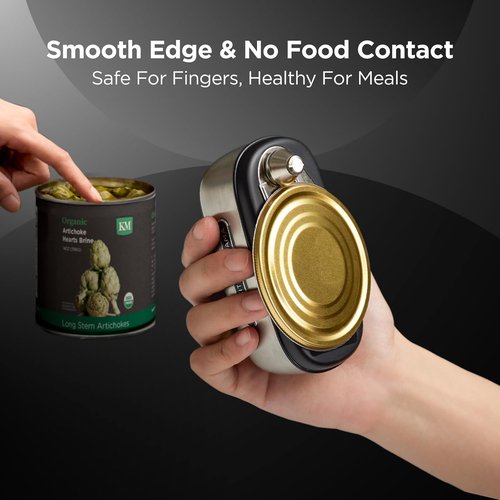 Kitchen Mama Orbit One Electric Can Opener - Hands-Free, USB-C Rechargeable, Smooth Edge for Large Cans