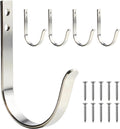 Skiennix Stainless Steel Wall Hooks - Versatile Coat & Towel Hangers for Indoor/Outdoor Use | 5-Pack, Silver