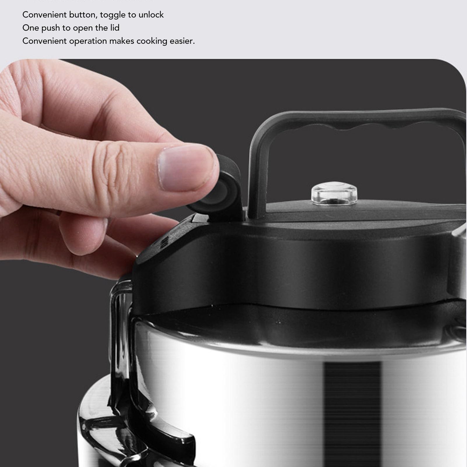 Stainless Steel Pressure Cooker 0.8L High Pressure Stew Quick Cooking for Gas Induction Suitable Outdoor Kitchen Use Easy Lid Unlocking Function